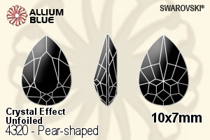 Swarovski Pear-shaped Fancy Stone (4320) 10x7mm - Crystal Effect Unfoiled