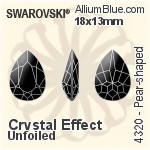 Swarovski XILION Navette Fancy Stone (4228) 15x7mm - Crystal Effect With Platinum Foiling