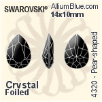 施华洛世奇 梨形 花式石 (4320) 18x13mm - 透明白色 白金水银底