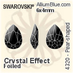 Swarovski Raindrop Flat Back No-Hotfix (2304) 6x1.7mm - Color With Platinum Foiling