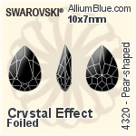 Swarovski Pear-shaped Fancy Stone (4320) 6x4mm - Color (Half Coated) Unfoiled