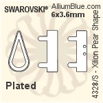 Swarovski Xilion Pear Shape Settings (4328/S) 8x4.8mm - Plated