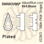 Swarovski XILION Pear Shape Settings (4328/S) 13x7.8mm - Plated