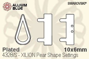 Swarovski XILION Pear Shape Settings (4328/S) 10x6mm - Plated