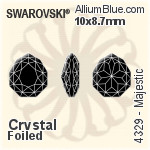スワロフスキー Majestic ファンシーストーン (4329) 8x7mm - カラー（ハーフ　コーティング） 裏面にホイル無し