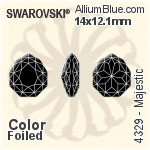 スワロフスキー Majestic ファンシーストーン (4329) 14x12.1mm - カラー 裏面プラチナフォイル