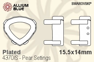 Swarovski Pear Settings (4370/S) 15.5x14mm - Plated