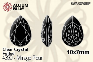 施華洛世奇 Mirage Pear 花式石 (4390) 10x7mm - 透明白色 白金水銀底