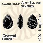 施華洛世奇 Mirage Pear 花式石 (4390) 10x7mm - 白色（半塗層） 無水銀底