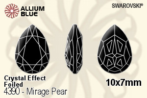 施華洛世奇 Mirage Pear 花式石 (4390) 10x7mm - 白色（半塗層） 白金水銀底