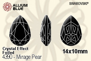 Swarovski Mirage Pear Fancy Stone (4390) 14x10mm - Crystal Effect With Platinum Foiling