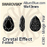 Swarovski Mirage Pear Fancy Stone (4390) 18x13mm - Crystal Effect With Platinum Foiling