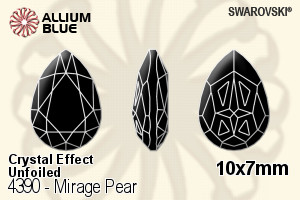 施華洛世奇 Mirage Pear 花式石 (4390) 10x7mm - 白色（半塗層） 無水銀底