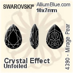 Swarovski Mirage Pear Fancy Stone (4390) 18x13mm - Clear Crystal With Platinum Foiling