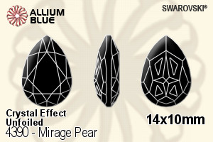 施華洛世奇 Mirage Pear 花式石 (4390) 14x10mm - 白色（半塗層） 無水銀底