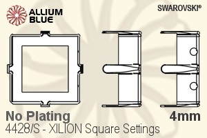 Swarovski Xilion Square Settings (4428/S) 4mm - No Plating