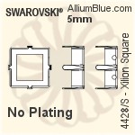 Swarovski Xilion Square Settings (4428/S) 5mm - No Plating