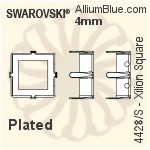 スワロフスキー XILION Squareファンシーストーン石座 (4428/S) 4mm - メッキ