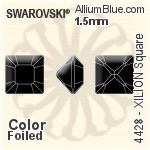 スワロフスキー XILION Square ファンシーストーン (4428) 2mm - クリスタル エフェクト 裏面プラチナフォイル
