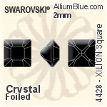 施华洛世奇XILION施亮正方形 花式石 (4428) 2mm - 透明白色 白金水银底