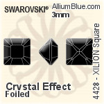 Swarovski XILION Square Fancy Stone (4428) 3mm - Crystal Effect With Platinum Foiling
