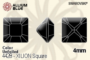 Swarovski XILION Square Fancy Stone (4428) 4mm - Color Unfoiled