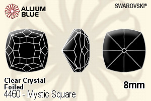 施華洛世奇 Mystic 正方形 花式石 (4460) 8mm - 透明白色 白金水銀底