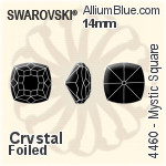 Swarovski Mystic Square Fancy Stone (4460) 14mm - Color (Half Coated) With Platinum Foiling