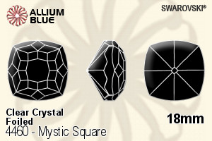 施華洛世奇 Mystic 正方形 花式石 (4460) 18mm - 透明白色 白金水銀底
