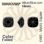 スワロフスキー Mystic Square ファンシーストーン (4460) 10mm - カラー（ハーフ　コーティング） 裏面プラチナフォイル