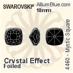 Swarovski Mystic Square Fancy Stone (4460) 18mm - Color With Platinum Foiling
