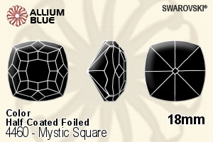 施華洛世奇 Mystic 正方形 花式石 (4460) 18mm - 顏色（半塗層） 白金水銀底
