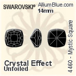 Swarovski Mystic Square Fancy Stone (4460) 10mm - Color (Half Coated) With Platinum Foiling