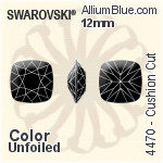 Swarovski Cushion Cut Fancy Stone (4470) 12mm - Color Unfoiled