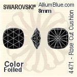 Swarovski Rose Cut Cushion Fancy Stone (4471) 8mm - Color With Platinum Foiling