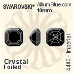 Swarovski Imperial Fancy Stone (4480) 10mm - Clear Crystal With Platinum Foiling