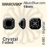 Swarovski Imperial Fancy Stone (4480) 14mm - Clear Crystal With Platinum Foiling