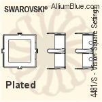 スワロフスキー Vision Square ファンシーストーン (4481) 12mm - カラー 裏面プラチナフォイル