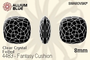 Swarovski Fantasy Cushion Fancy Stone (4483) 8mm - Clear Crystal With Platinum Foiling