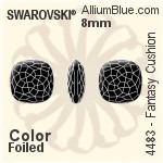 Swarovski Fantasy Cushion Fancy Stone (4483) 10mm - Clear Crystal With Platinum Foiling
