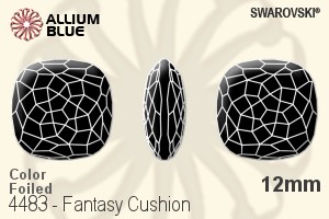 Swarovski Fantasy Cushion Fancy Stone (4483) 12mm - Color With Platinum Foiling