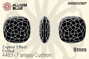 Swarovski Fantasy Cushion Fancy Stone (4483) 8mm - Crystal Effect With Platinum Foiling