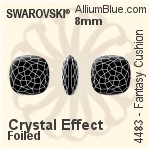 Swarovski Fantasy Cushion Fancy Stone (4483) 8mm - Crystal Effect With Platinum Foiling