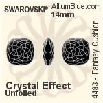Swarovski Fantasy Cushion Fancy Stone (4483) 14mm - Crystal Effect Unfoiled