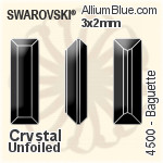 施華洛世奇 長方 花式石 (4500) 3x2mm - 透明白色 無水銀底