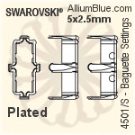 Swarovski Baguette Settings (4501/S) 5x2.5mm - Plated