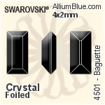 Swarovski Baguette Fancy Stone (4501) 4x2mm - Clear Crystal With Platinum Foiling