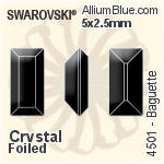 スワロフスキー Baguette ファンシーストーン (4501) 5x2.5mm - クリスタル 裏面プラチナフォイル