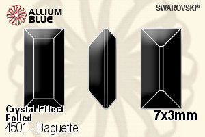 Swarovski Baguette Fancy Stone (4501) 7x3mm - Crystal Effect With Platinum Foiling