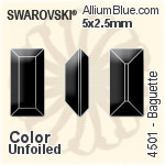 Swarovski Baguette Fancy Stone (4501) 4x2mm - Color With Platinum Foiling